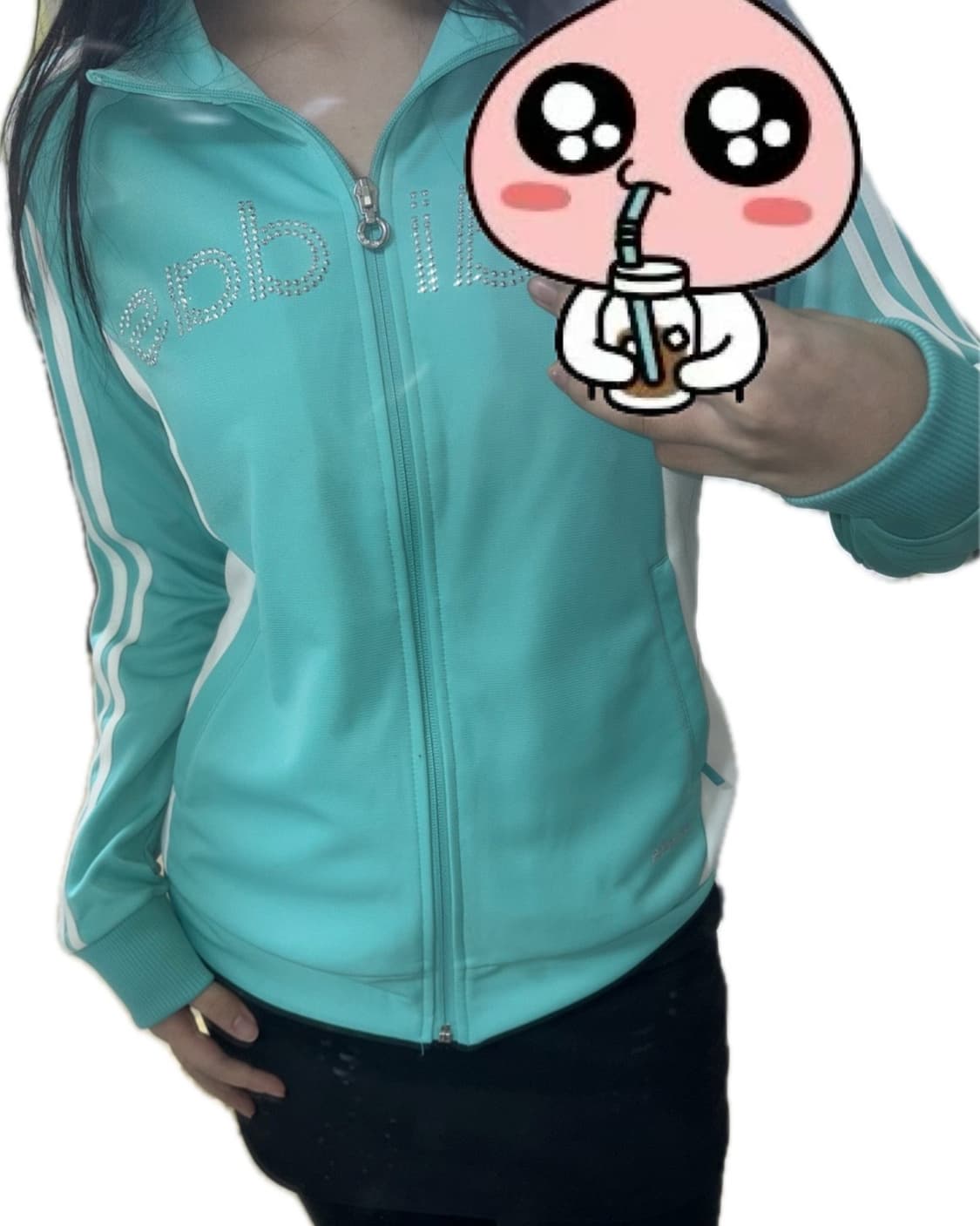 [희귀] 아디다스 고전  민트 큐빅 로고 져지 집업 자켓 트랙탑 상품이미지1