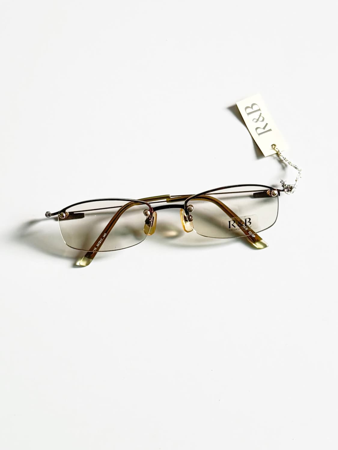 R&B EYEWEAR 무테 스퀘어 메탈 프레임 빈티지 안경 상품이미지1