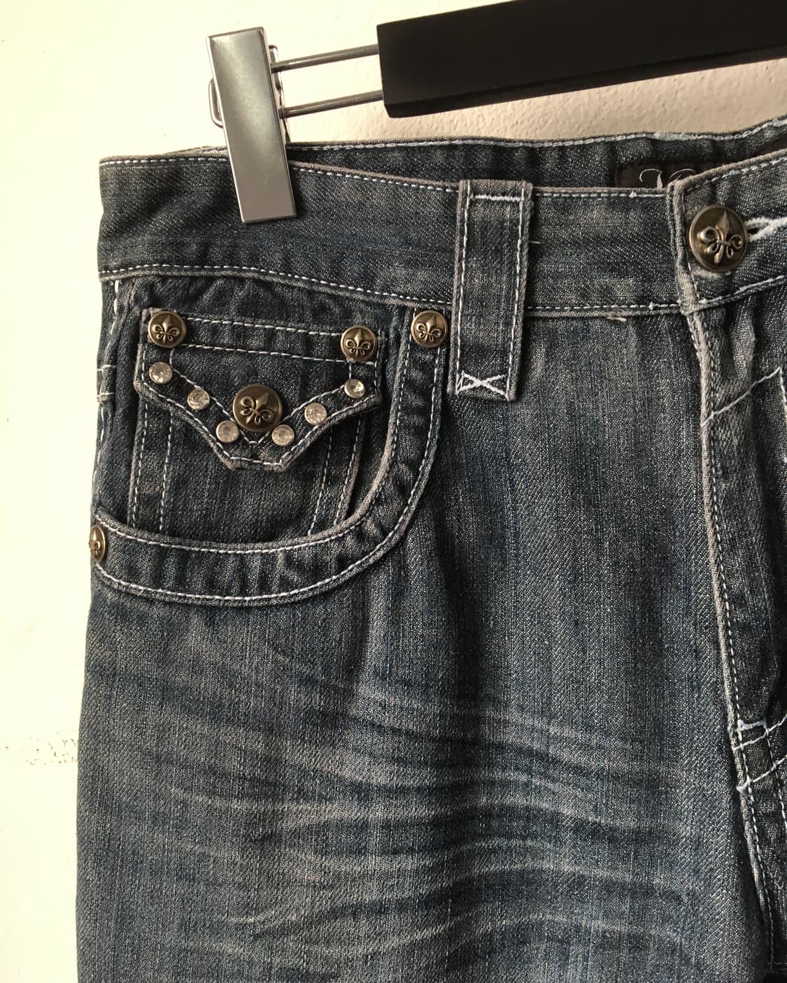 Back cross patch point denim pants 상품이미지7