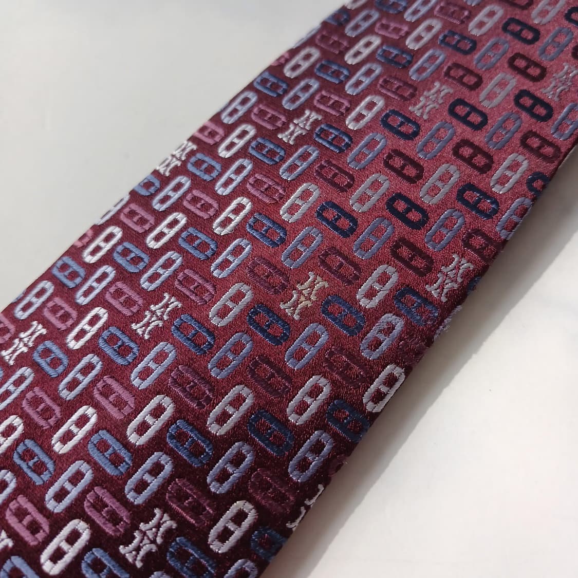 셀린느 실크 퍼플 트리오페 패턴 넥타이 9.3cm A+~A등급 E723
 상품이미지10