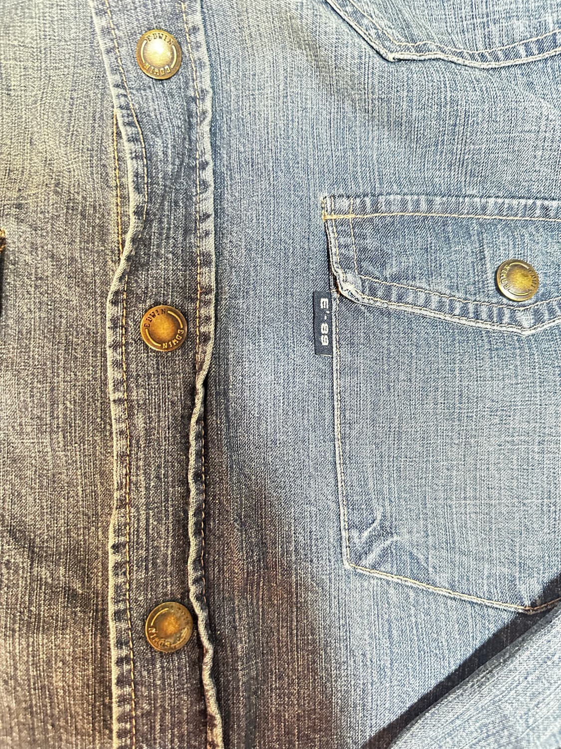 EDWIN 워싱 데님 셔츠 100 상품이미지3
