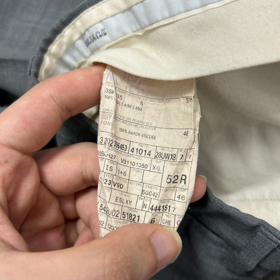 베르사체 그레이 핀턱 슬랙스(52R) 상품이미지5