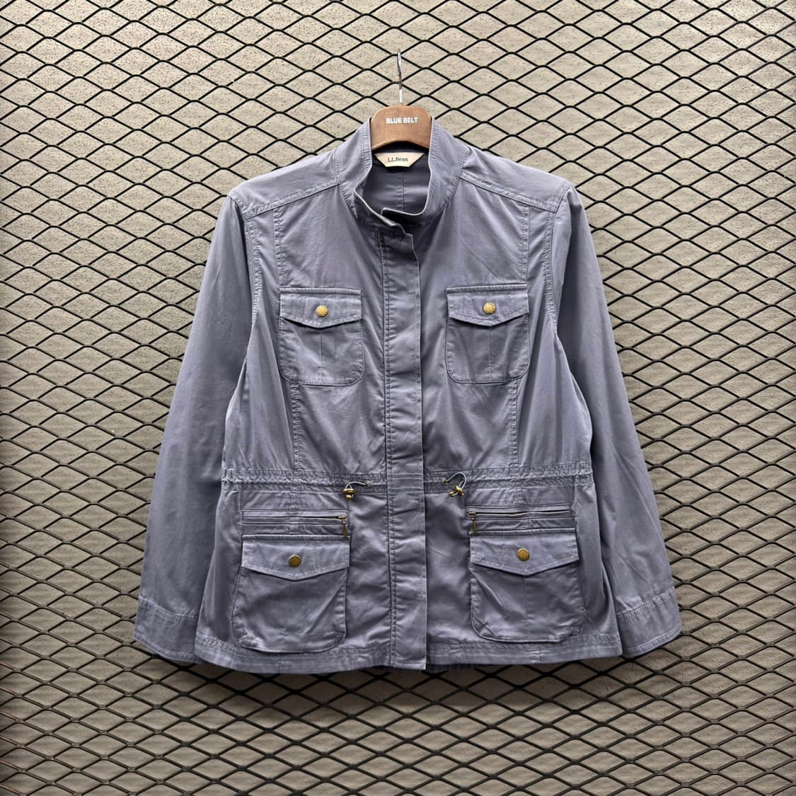 L.L Bean 사파리자켓 4포켓 드로우스트링 음각단추 디테일 블루 상품이미지3