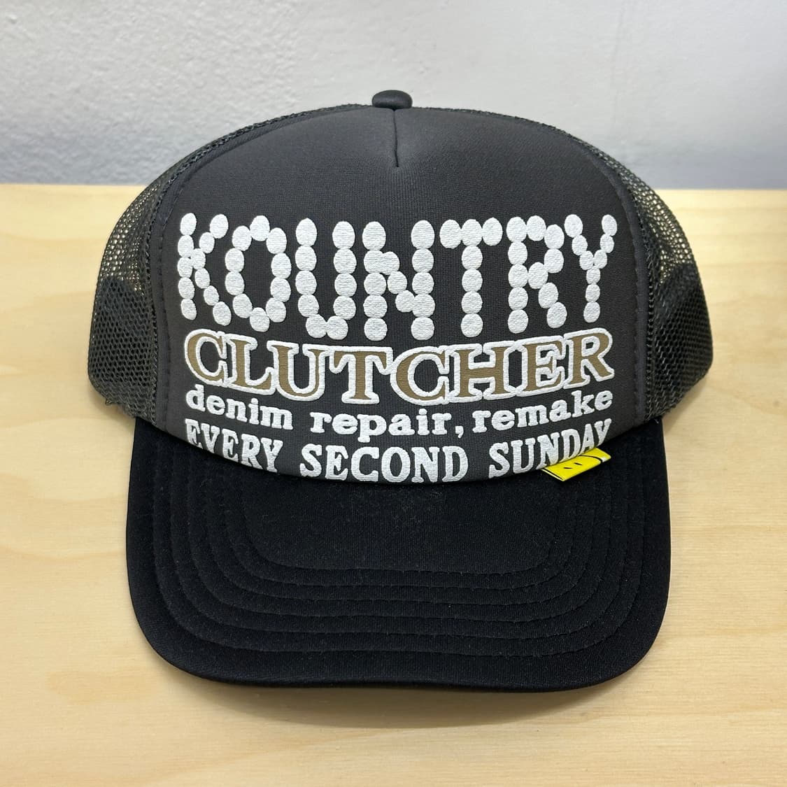 [F] 캐피탈 컨트리 펄 크러쳐 트러커 캡 그레이 블랙 상품이미지3