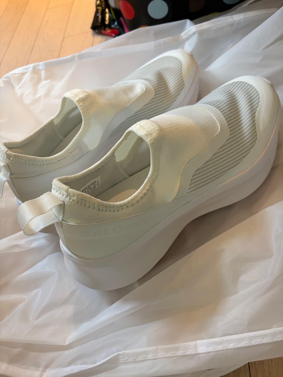 살로몬 꼼데가르송 슬립온 플랫폼 화이트 280 새상품 상품이미지5