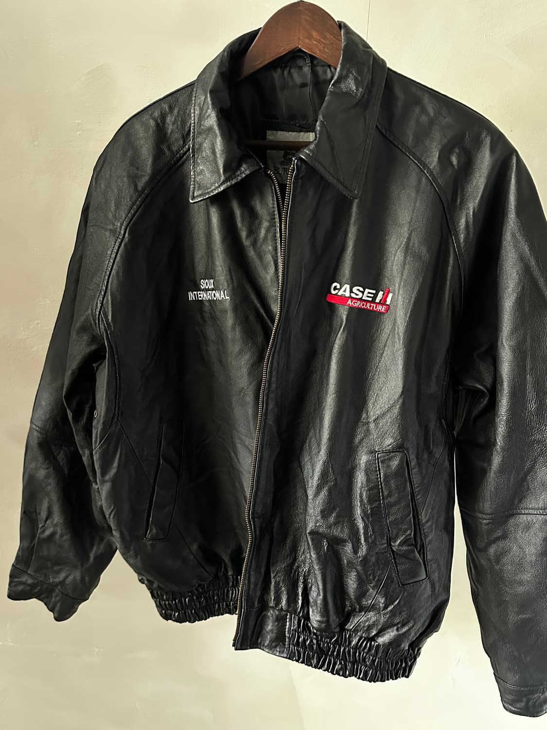 워크웨어 로고 레더 바시티 자켓  상품이미지4