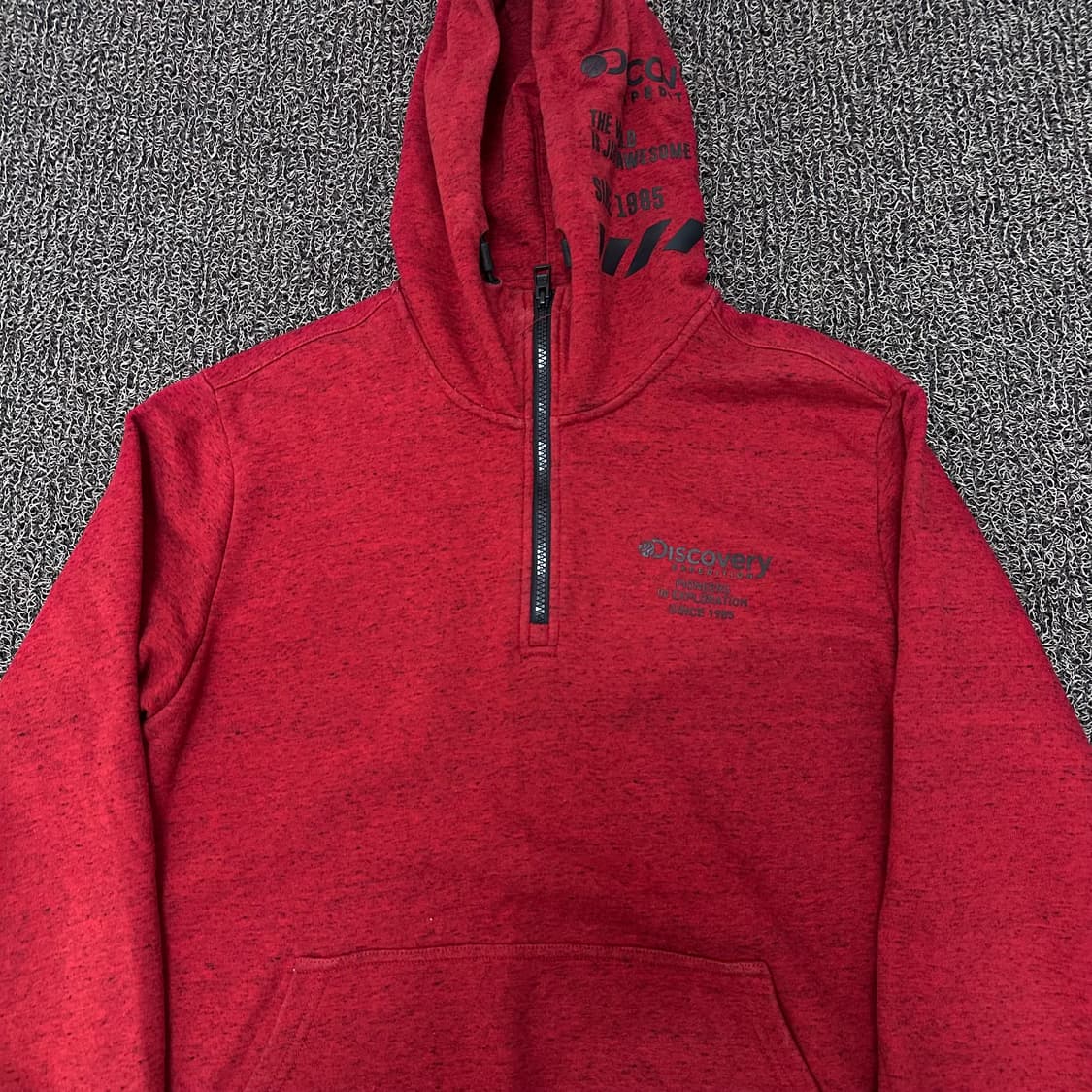 디스커버리 반집업 후드티셔츠 레드 105(XL) 상품이미지2