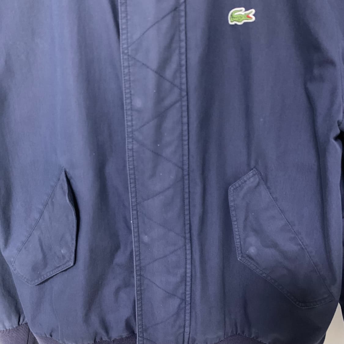 라코스테 빈티지 네이비 봄버 자켓 남녀공용 M 집업 상품이미지4