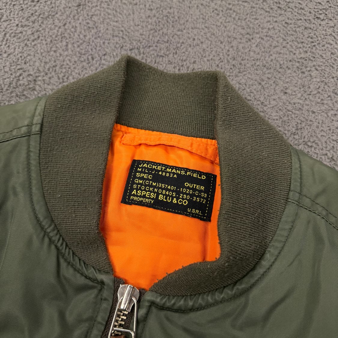 [ 정품/M ] 아스페시 x 아비렉스 MA-1 필드 플라이트 자켓 상품이미지5