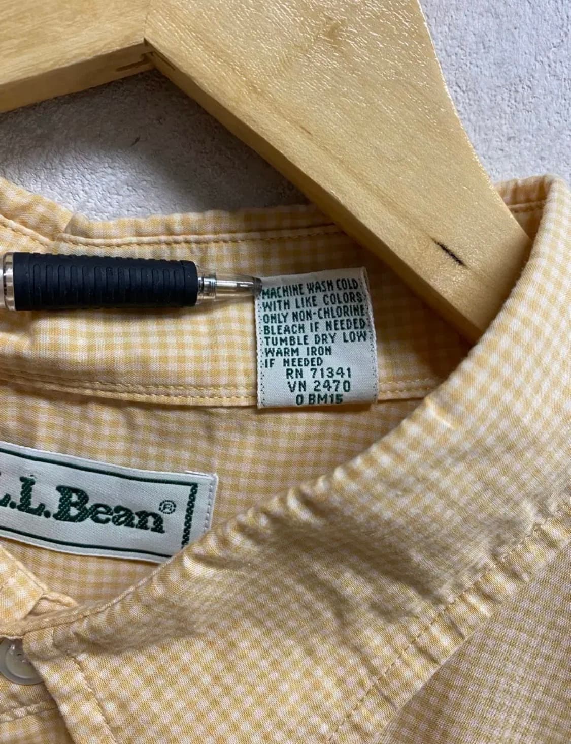 엘엘빈 L.L.Bean 빈티지 옐로우 체크 남방 2XL 상품이미지5
