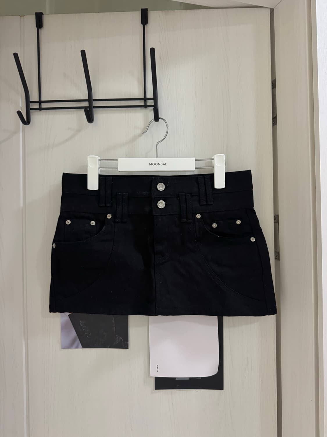 보헤미안서울 더블벨트 미니스커트 블랙 M 상품이미지6