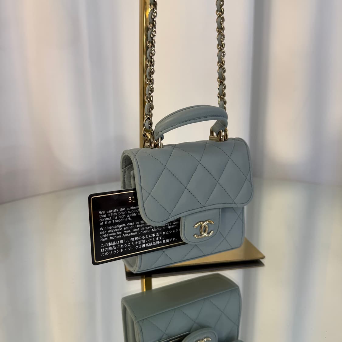 [정품] 샤넬 탑핸들 체인 미니백 램스킨 ap2682 상품이미지9