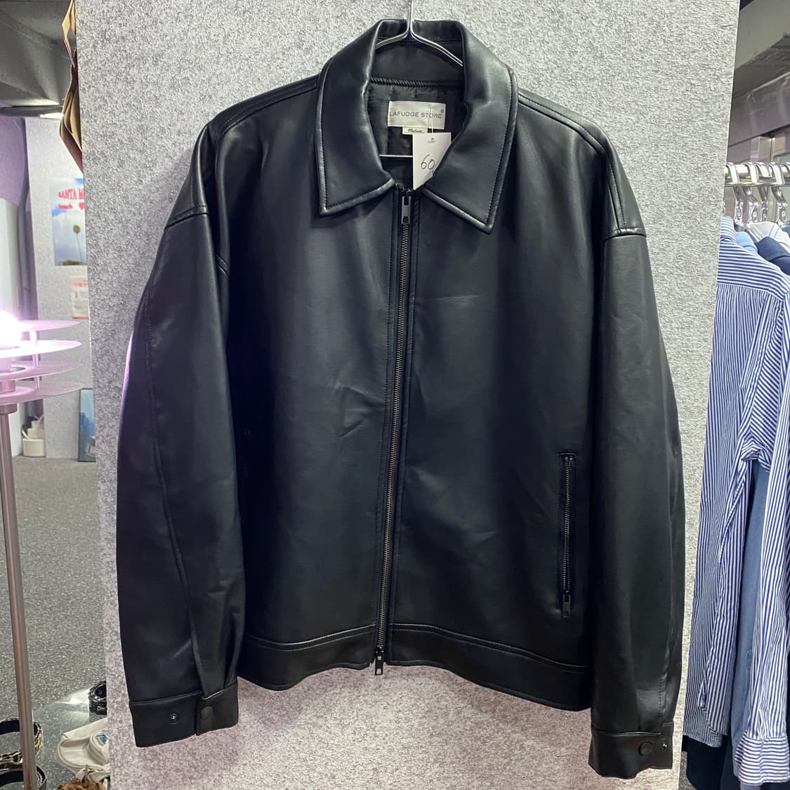 라퍼지 스토어 투웨이 블랙 레더 자켓 B3977 상품이미지2