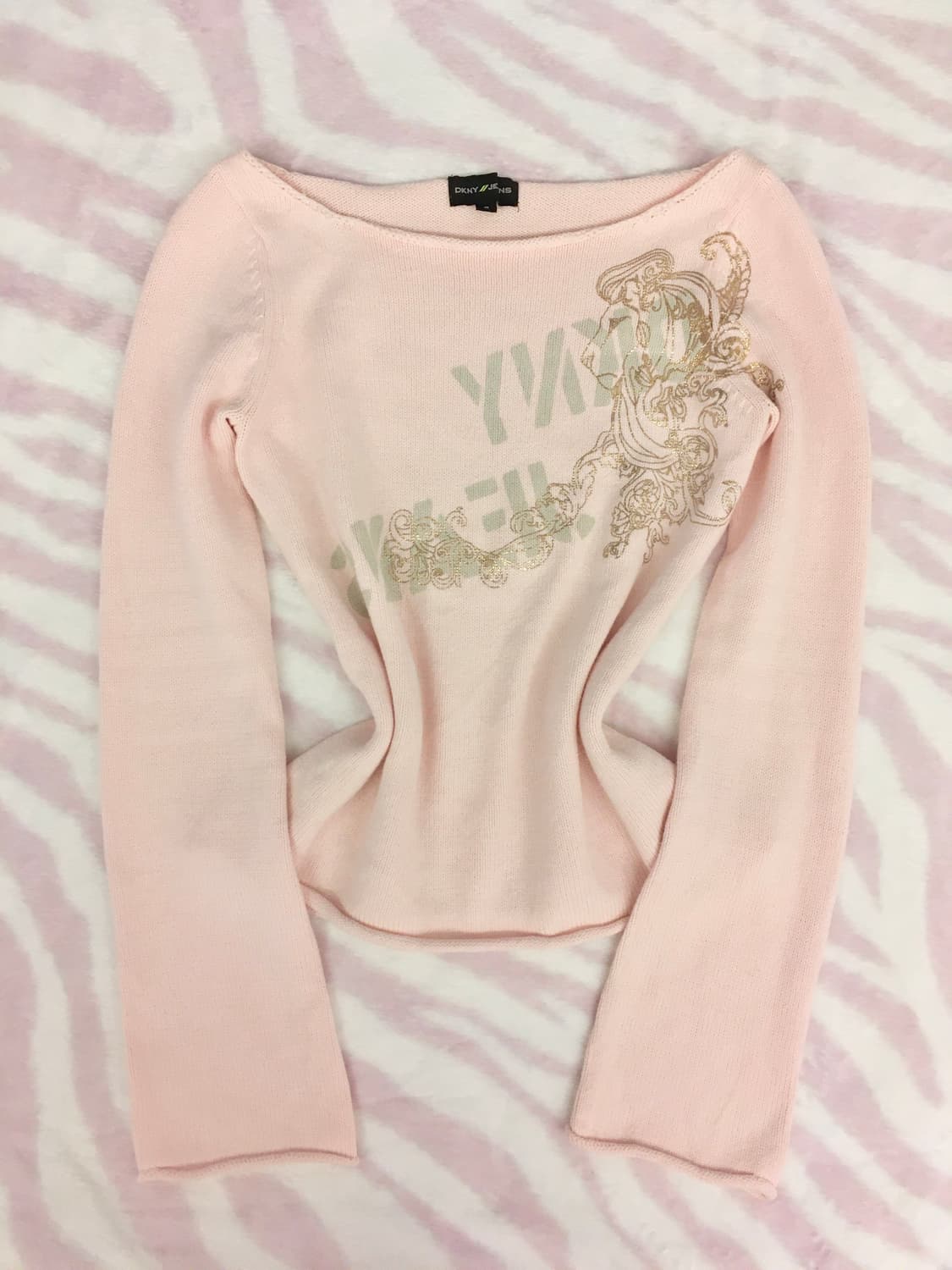 베이비핑크 라이온 롱슬리브 티셔츠 갸루 러힙 y2k 상품이미지1