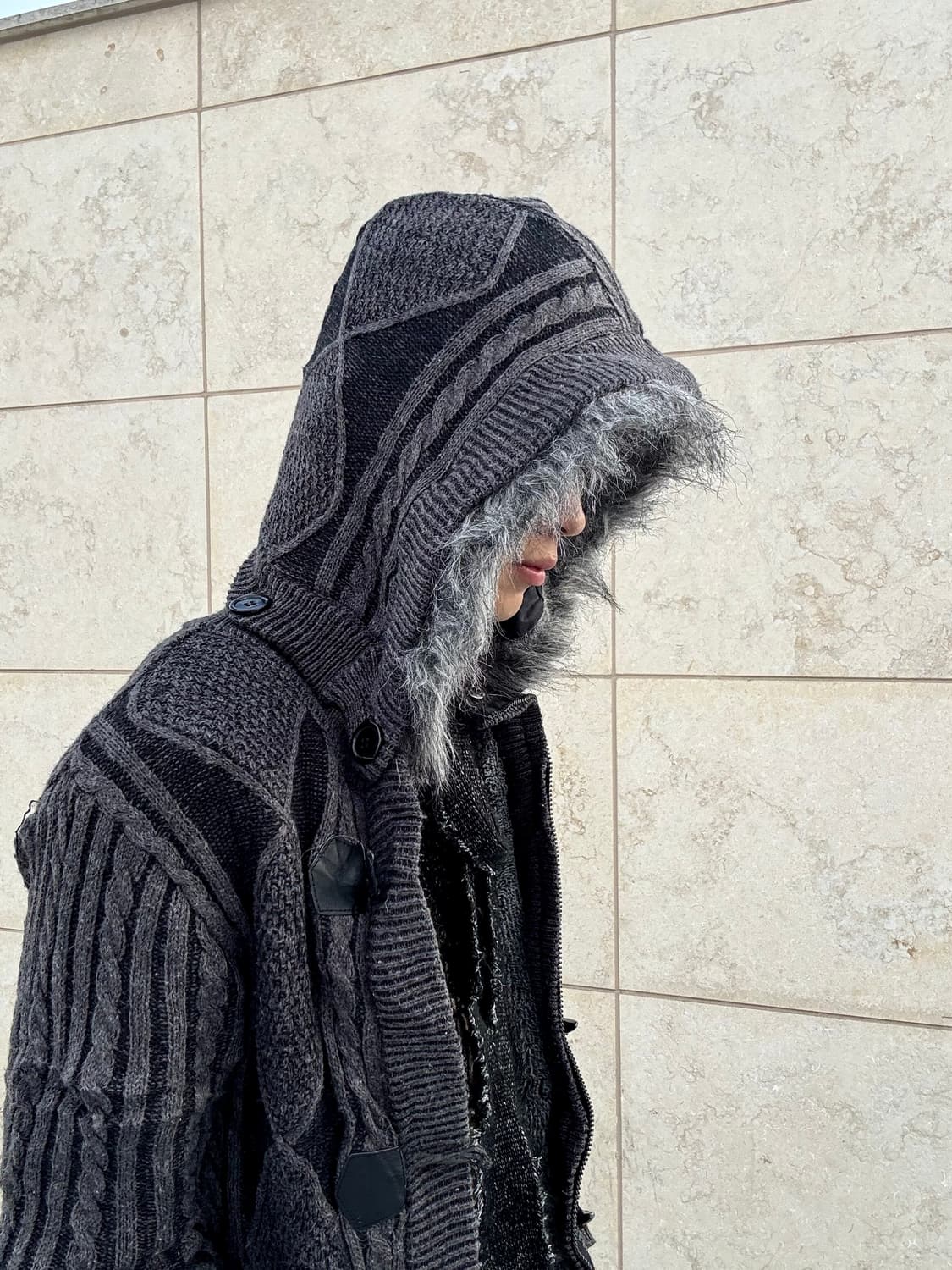 “Growth by Grail” Y2K Mood Fur Knit Zip  상품이미지2