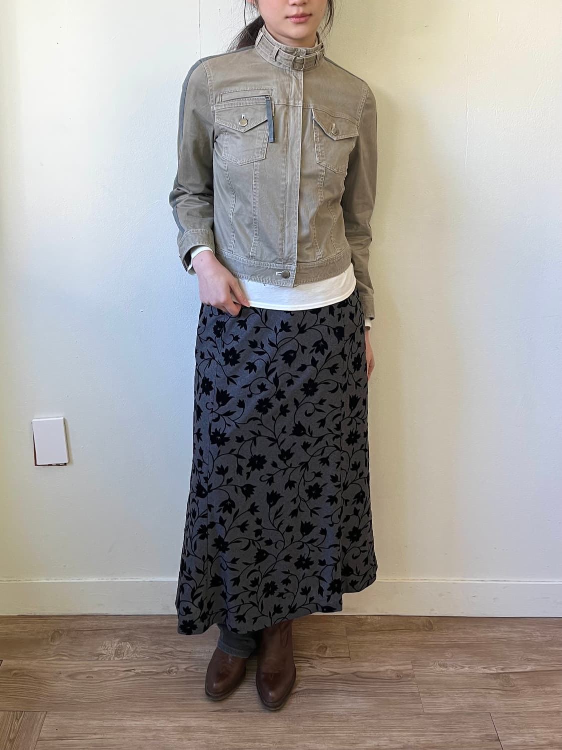 nuovoXnuovo 아트 플라워 스커트 상품이미지4