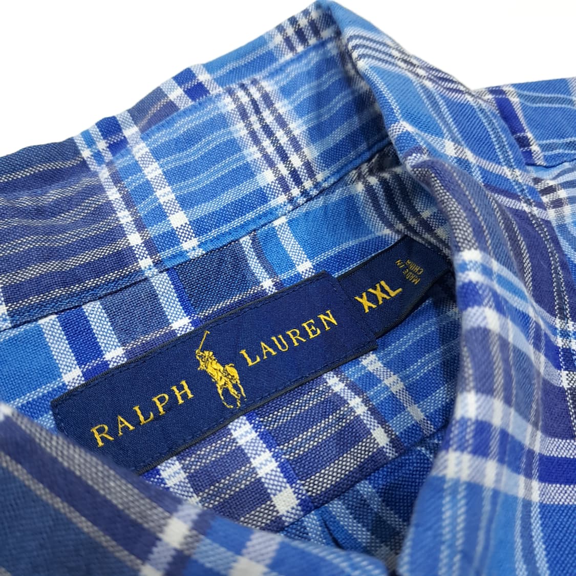 CK043 2XL 폴로 00s 멀티포니 블루 마드라스체크 셔츠 남방 상품이미지3