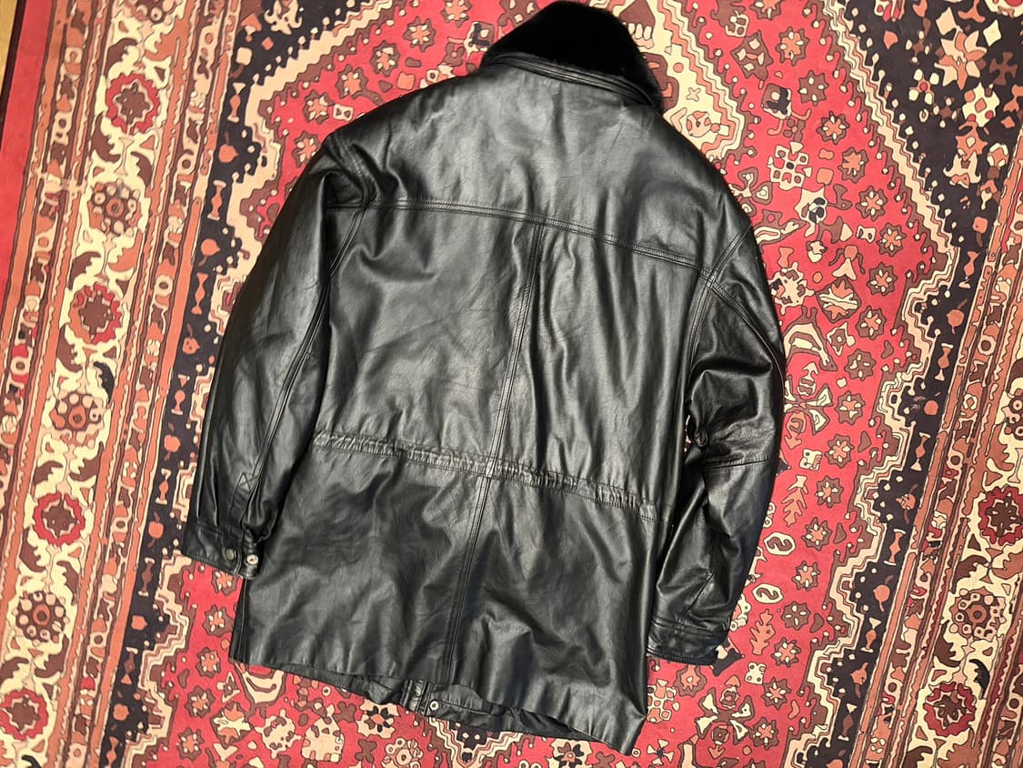 ( XL-2XL ) 가죽코트 가죽하프 가죽카코트 레더자켓 아메카지  상품이미지4