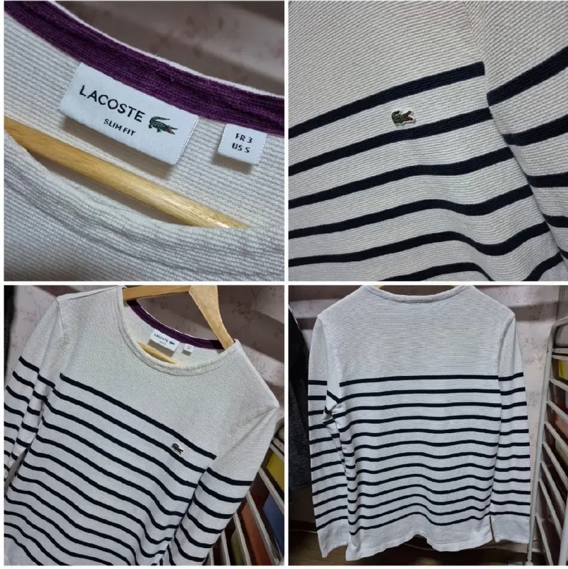 386 ) 면100% 라코스테 스트라이프 티셔츠 상품이미지3