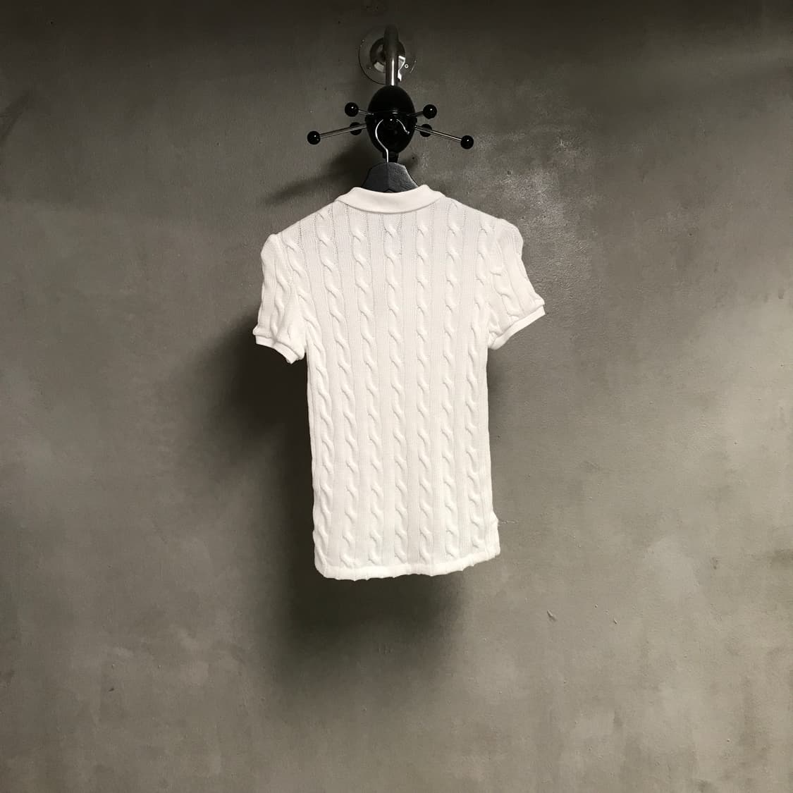 폴로 랄프로렌 QR 니트 반팔 카라티 화이트 S(W) 상품이미지6