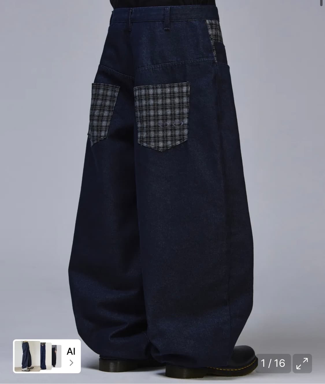 포인트 체크 논페이드 데님 팬츠 팝니다 상품이미지1