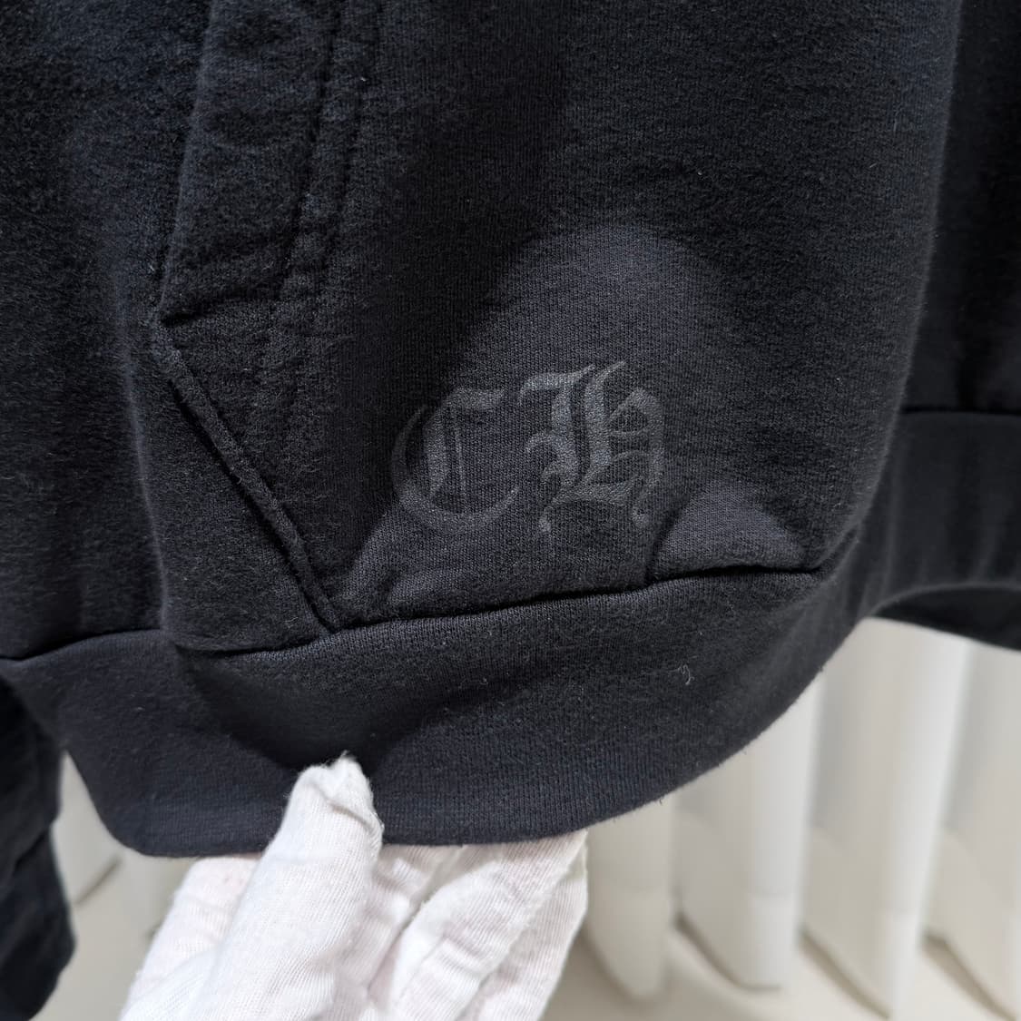 (A / XL) / 크롬하츠 홀스슈 플로랄 블랙 후드티셔츠 상품이미지3