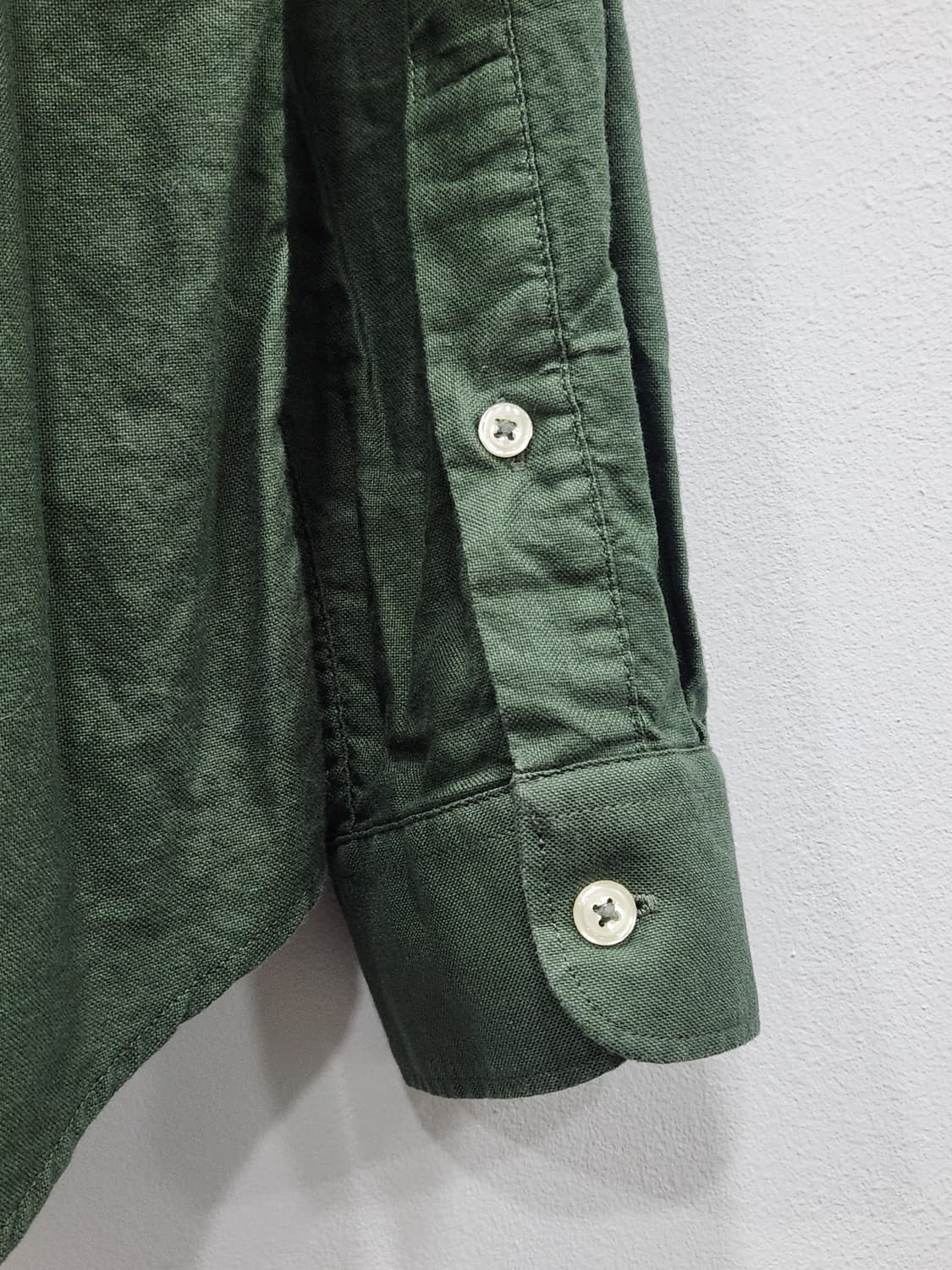 [L] 자라 릴렉스핏 차이나 카라 셔츠 진녹색 남성 L 상품이미지4