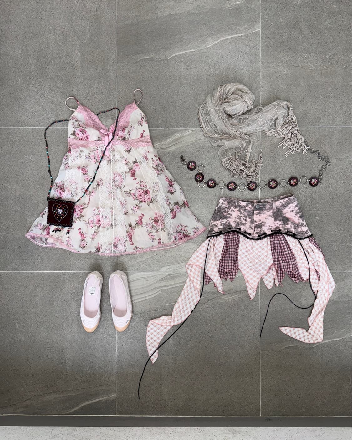 Eblin pink rose fairy lace slip ops 상품이미지1