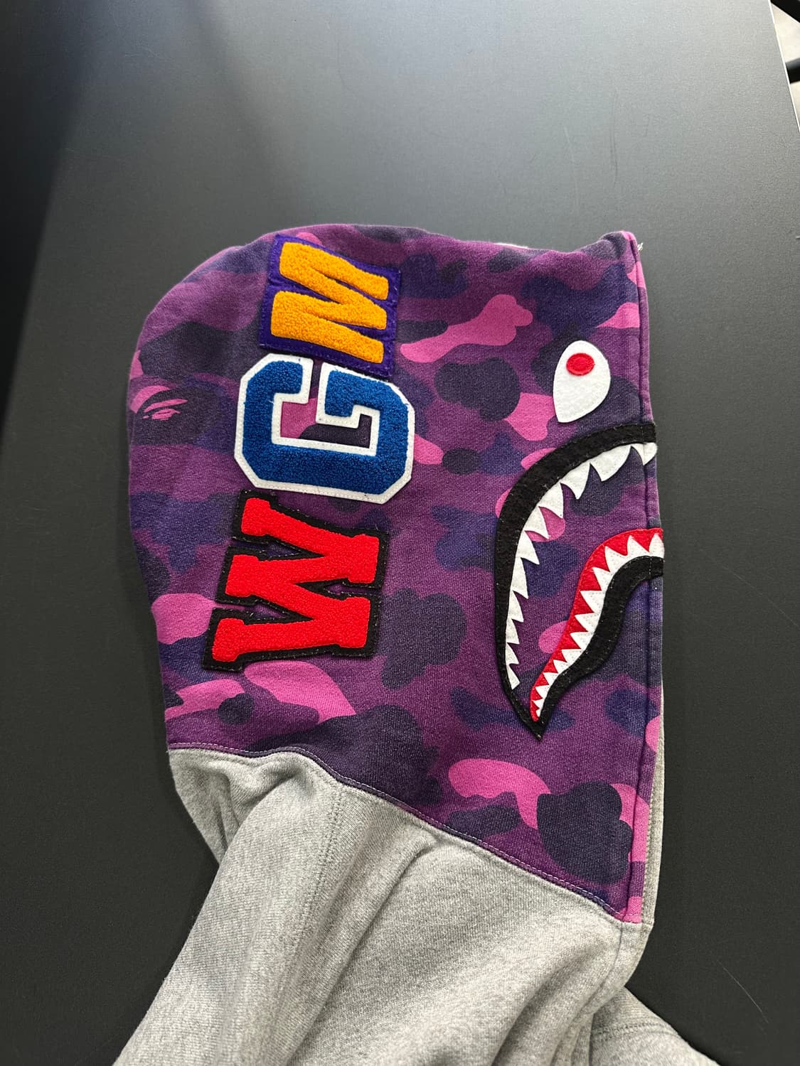 베이프 샤크 카모 풀 후드집업 그레이퍼플 상품이미지7