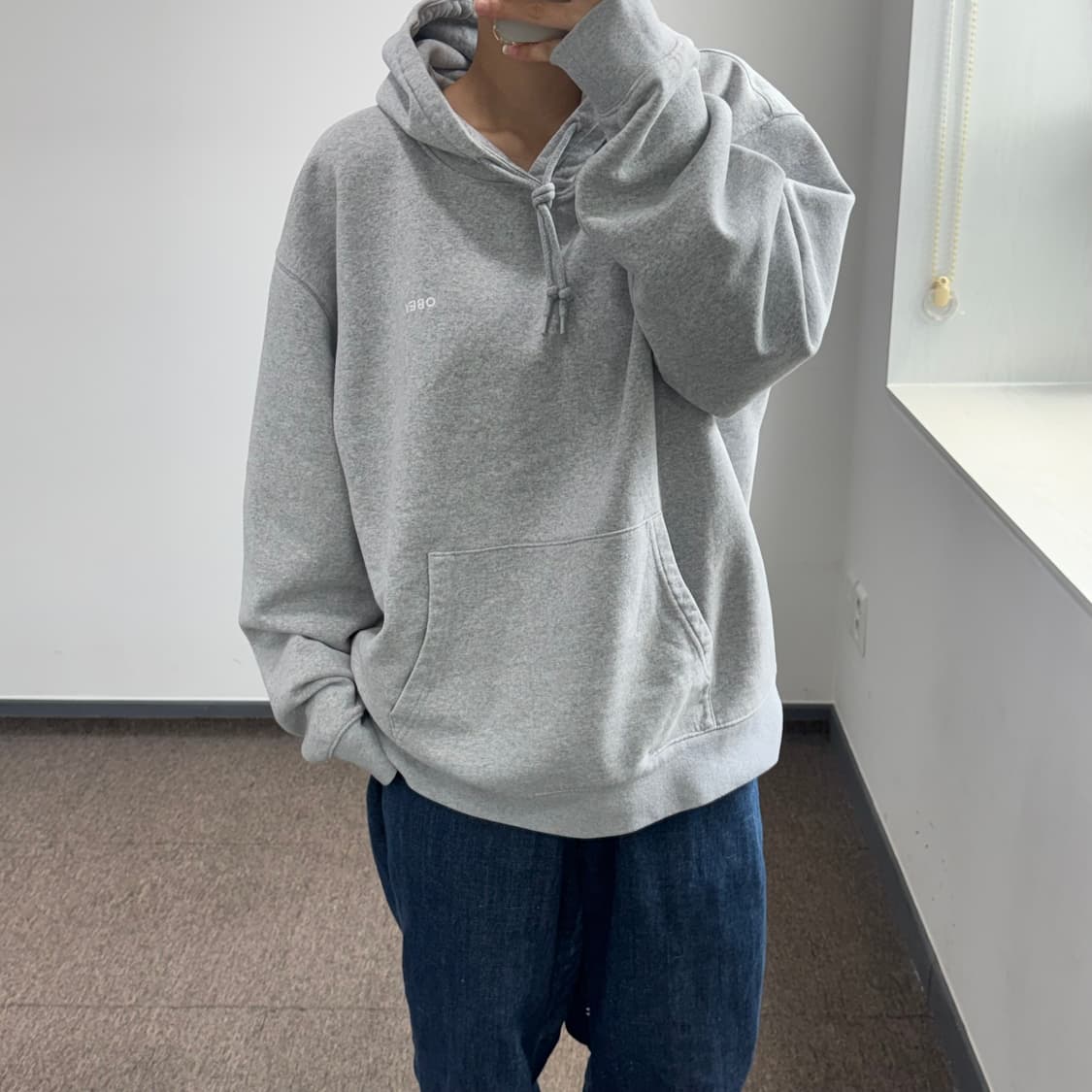 Obey 오베이 스몰로고 그레이 후드티  상품이미지2