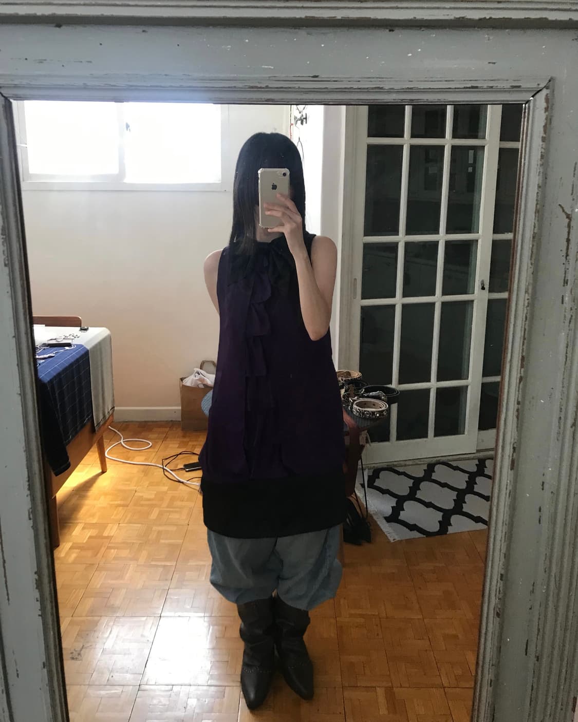 vintage purple ribbon one-piece 상품이미지3