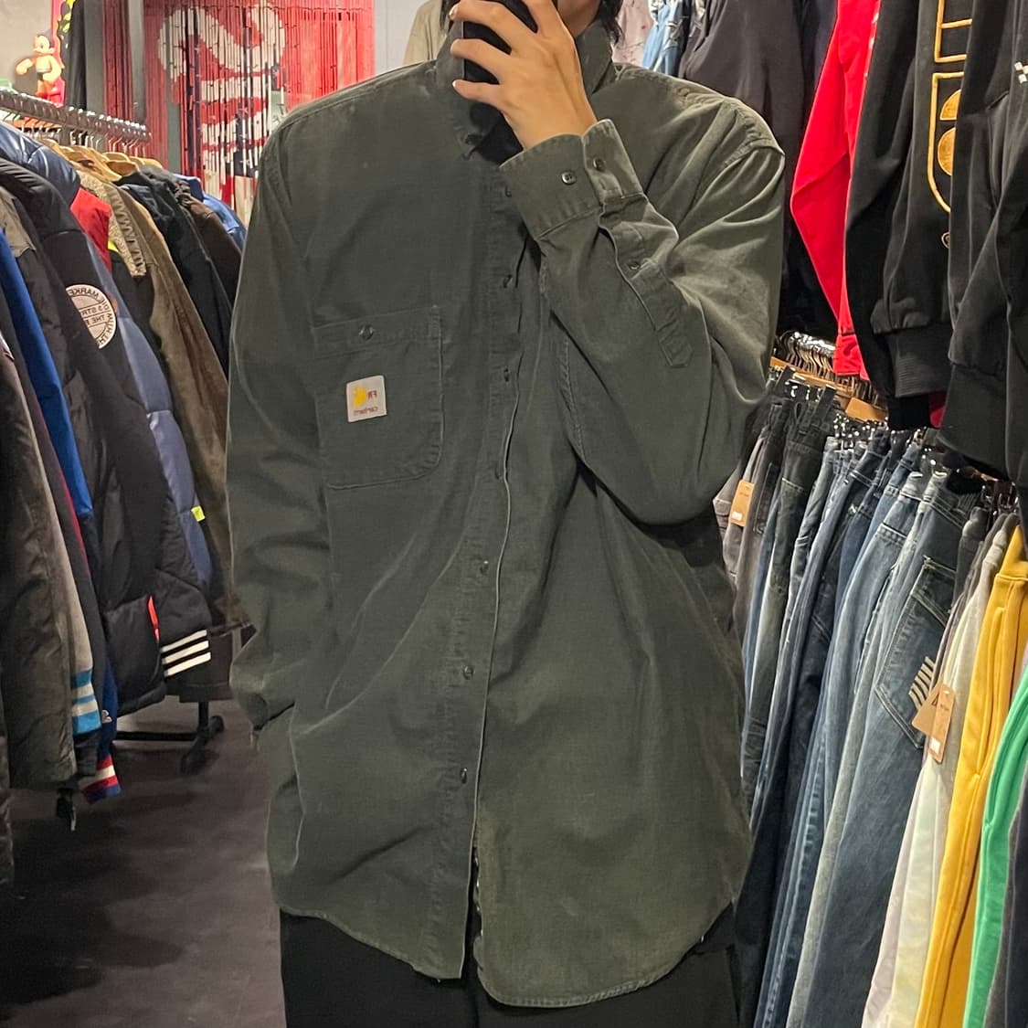 [IM] carhartt 칼하트 코듀로이 카키 긴팔셔츠 상품이미지4