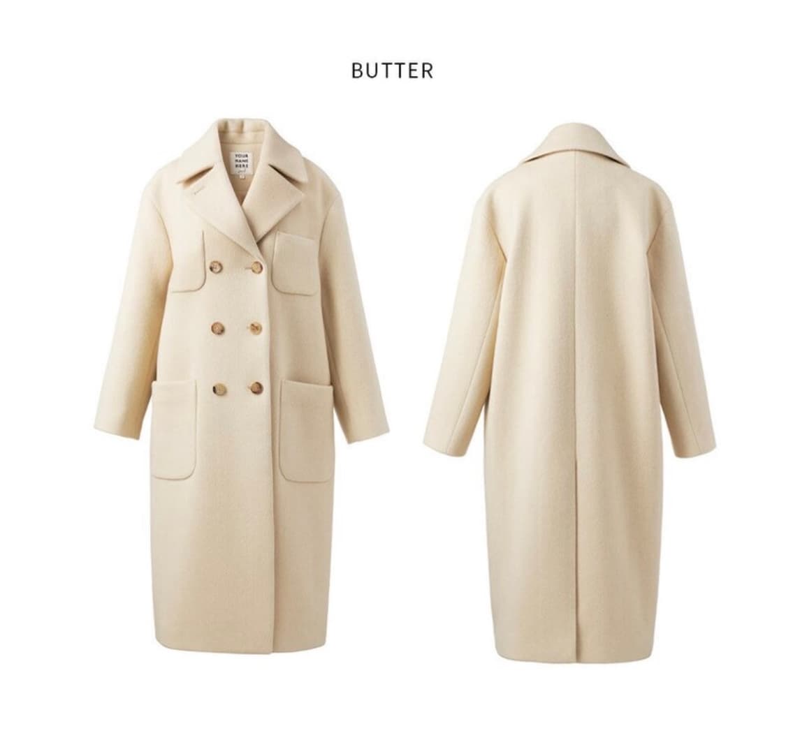 유어네임히얼 정성이 코트 버터 아이보리 더블 버튼 아우터 상품이미지2