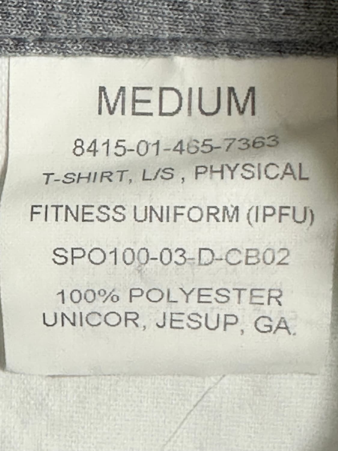 미육군 구형 IPFU 체육복 트레이닝복 긴팔 티셔츠 (M) (8) 상품이미지8