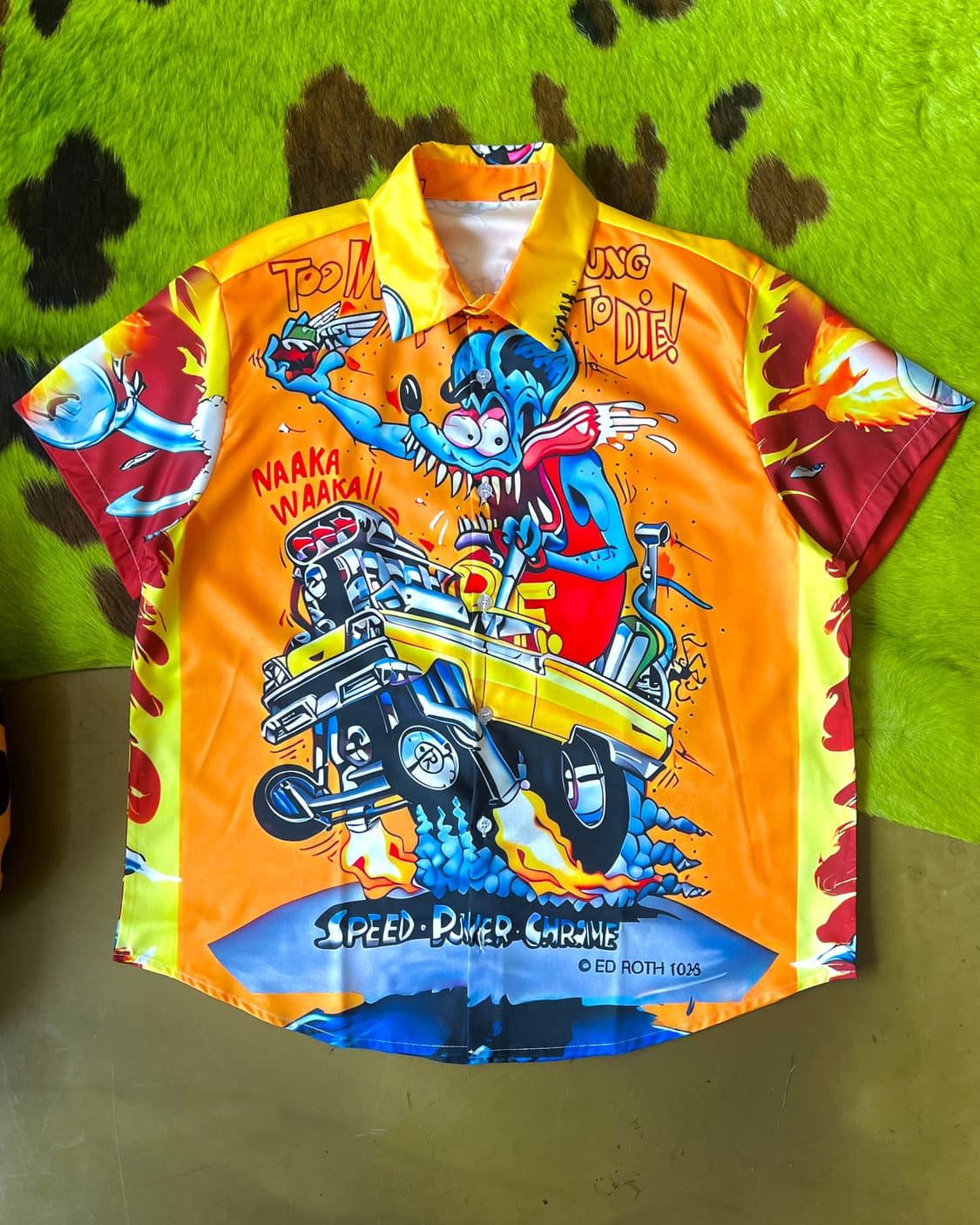 Vintage Rat Fink Full Printed 1/2 Shirt 상품이미지4