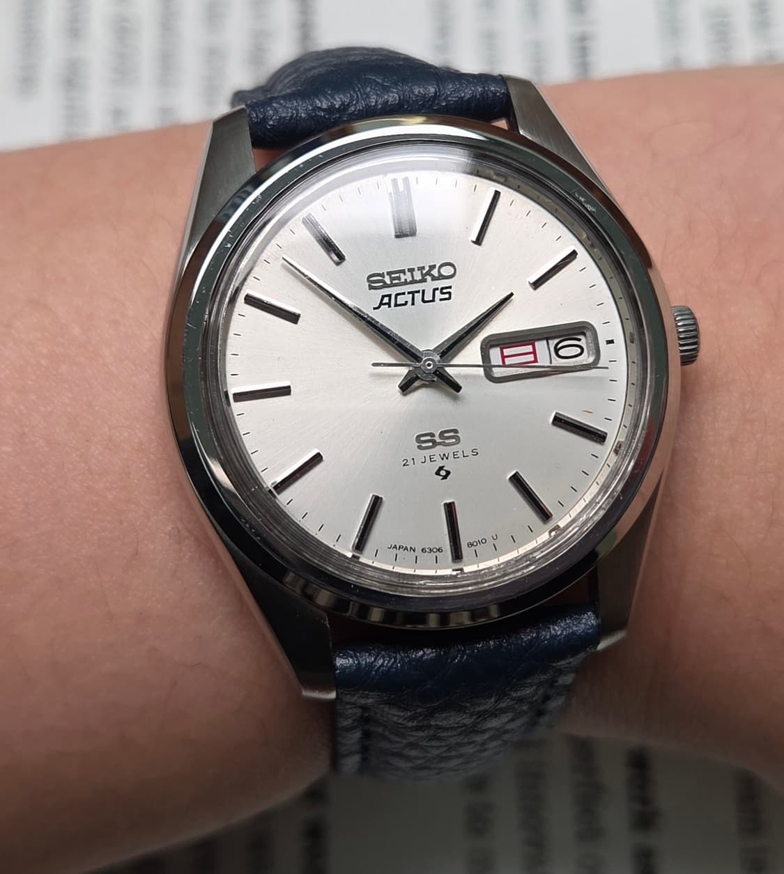 레어] 빈티지 세이코 SS 칼침핸즈 순정 실버판 한자 데이데이트 오토매틱 상품이미지8