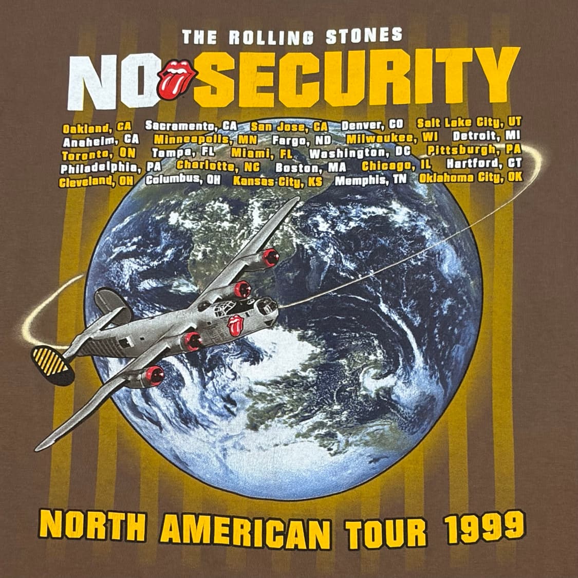 1999년 미국 USA 빈티지 길단 롤링스톤즈 북미투어 밴드티 락티 상품이미지8