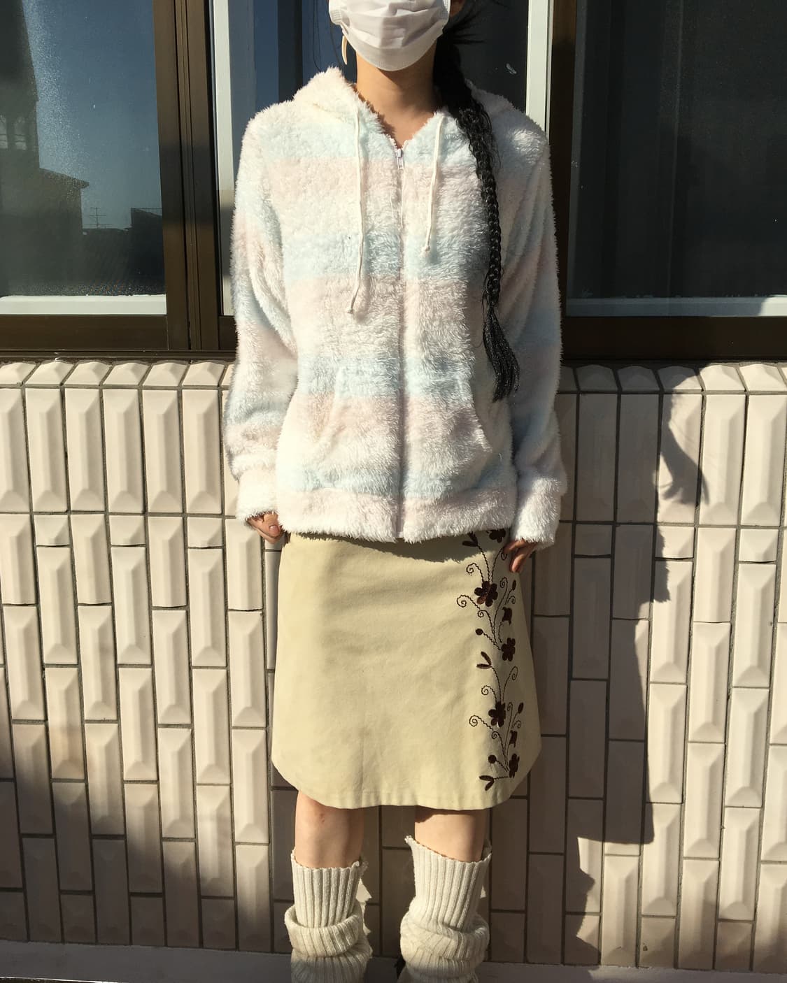 Embroidery point velour skirt 상품이미지5