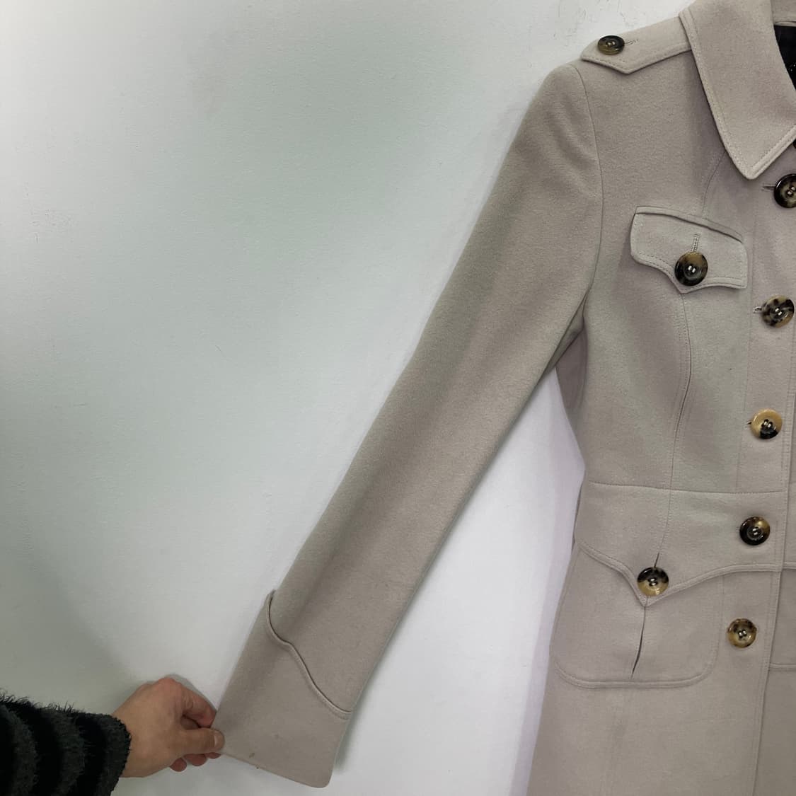 버버리 캐시미어 롱 트렌치 코트 38 상품이미지6