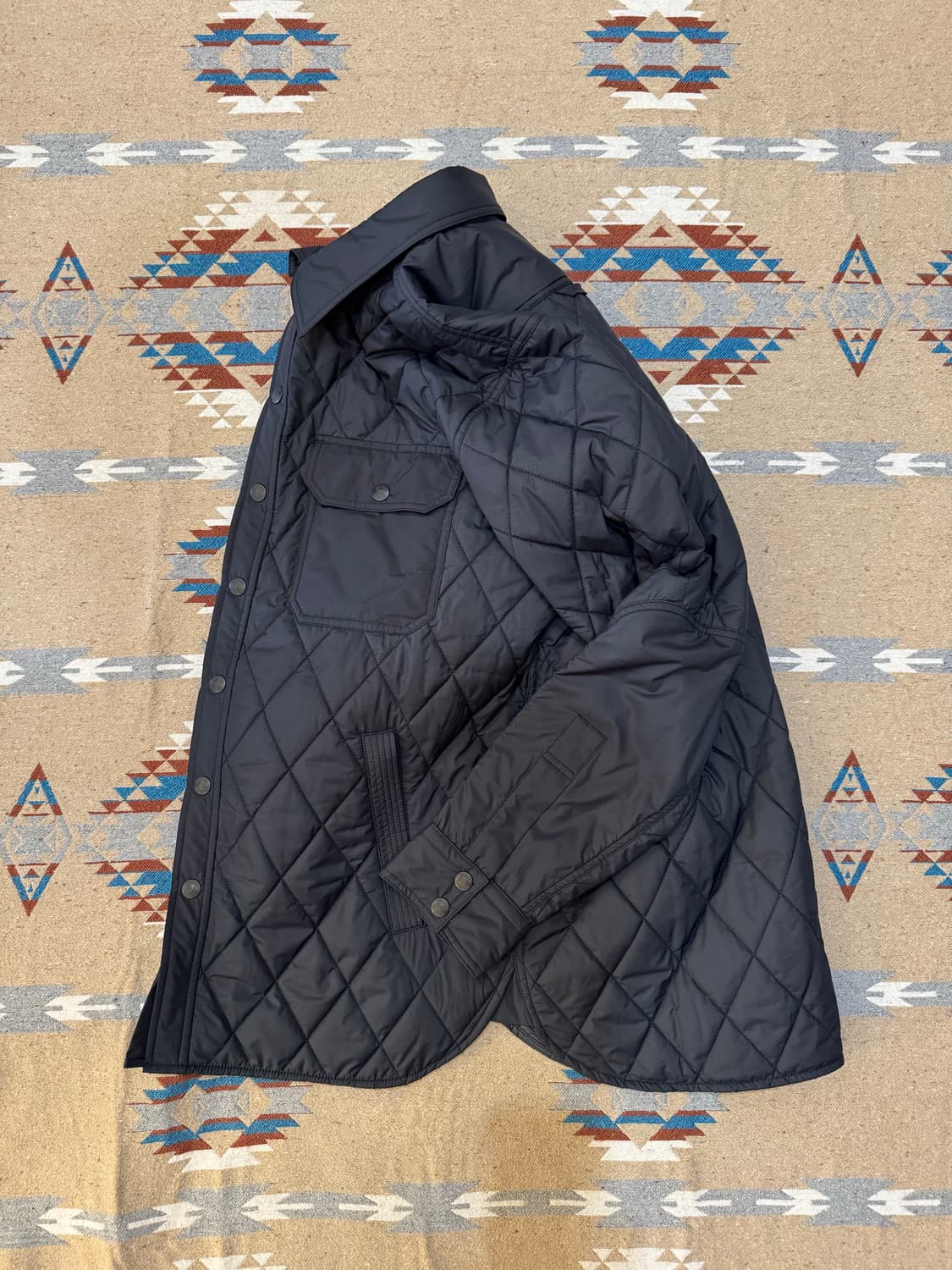 [M] RRL 더블알엘 퀼티드 셔츠 자켓 블랙  상품이미지9