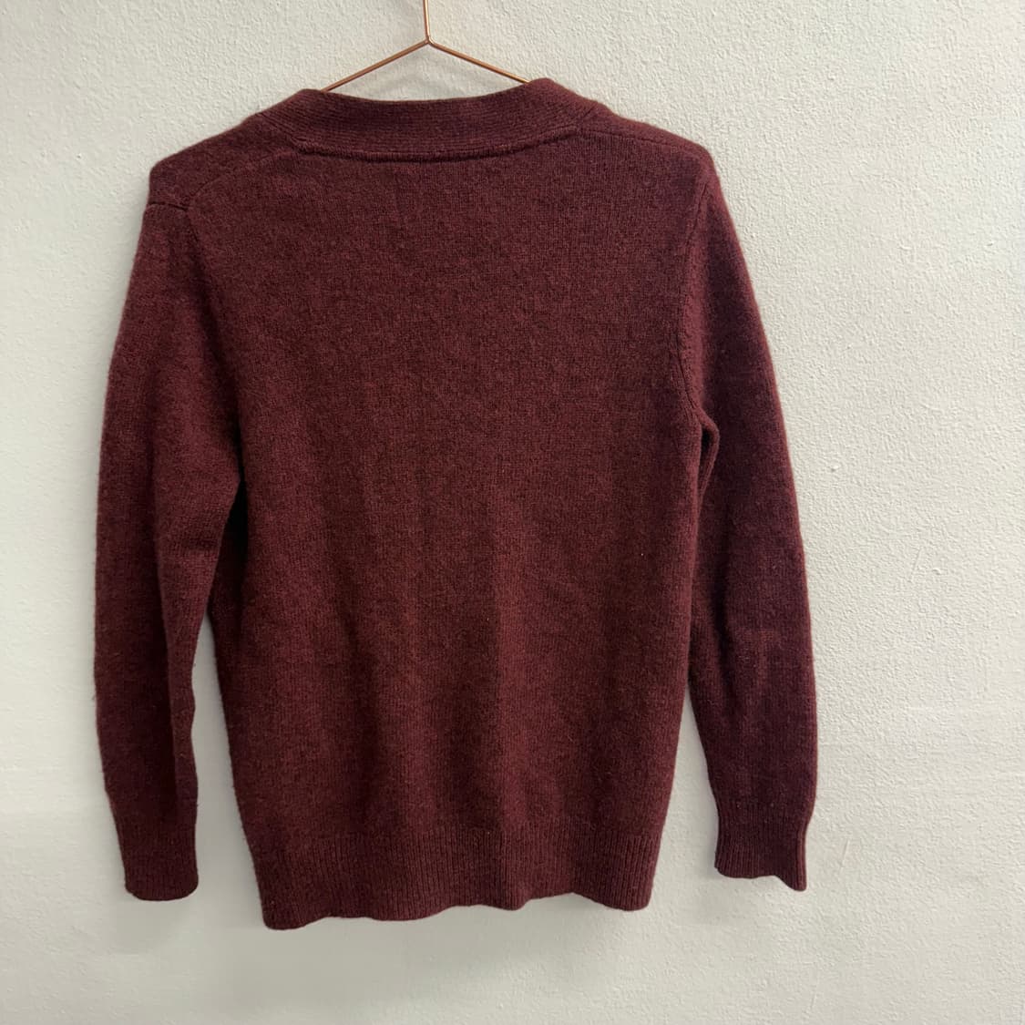 캘빈클라인 버건디 울 니트 가디건 (XS) 상품이미지4