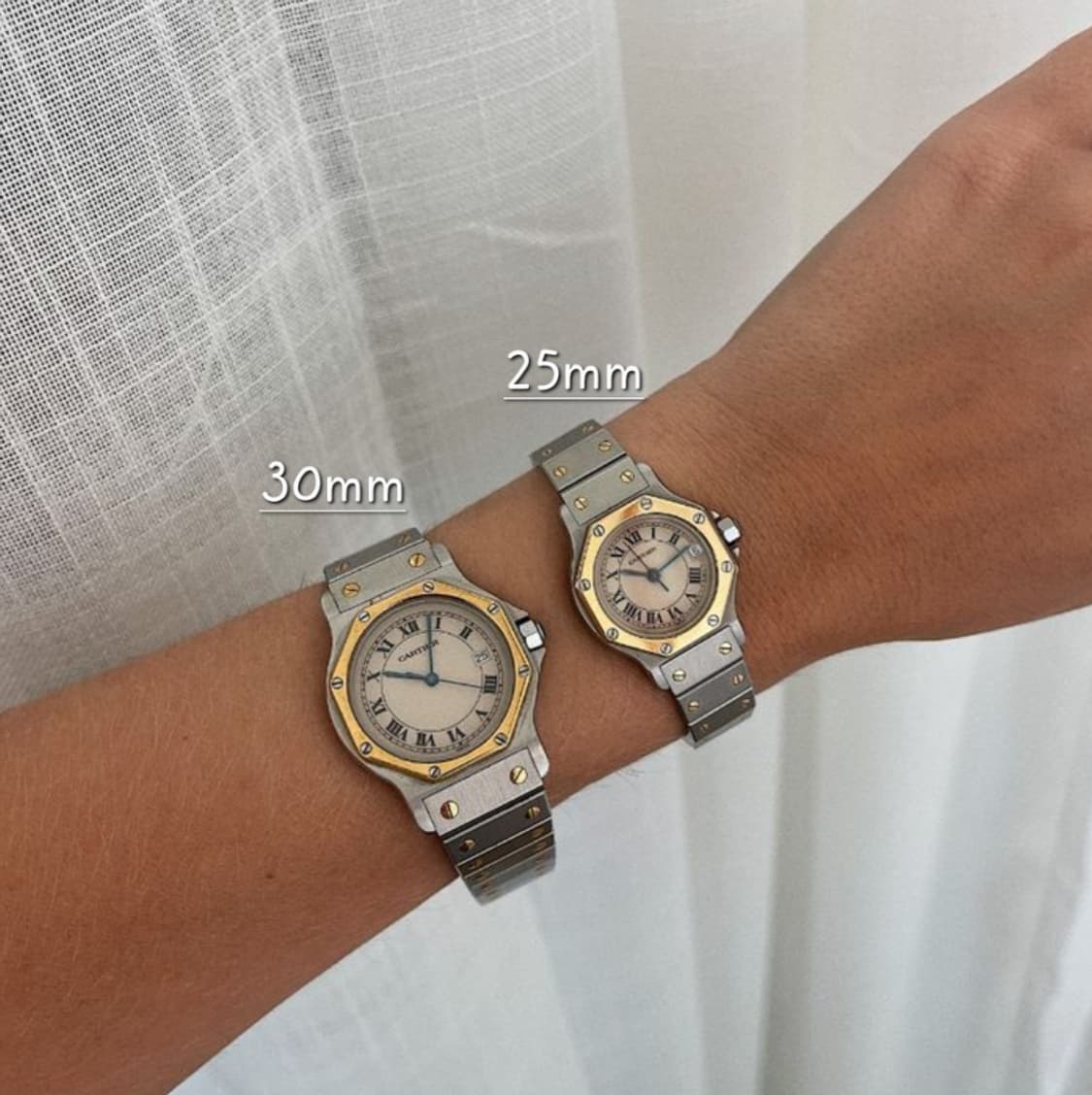 까르띠에 산토스 90s 18K 오토메틱 30mm 시계 상품이미지9