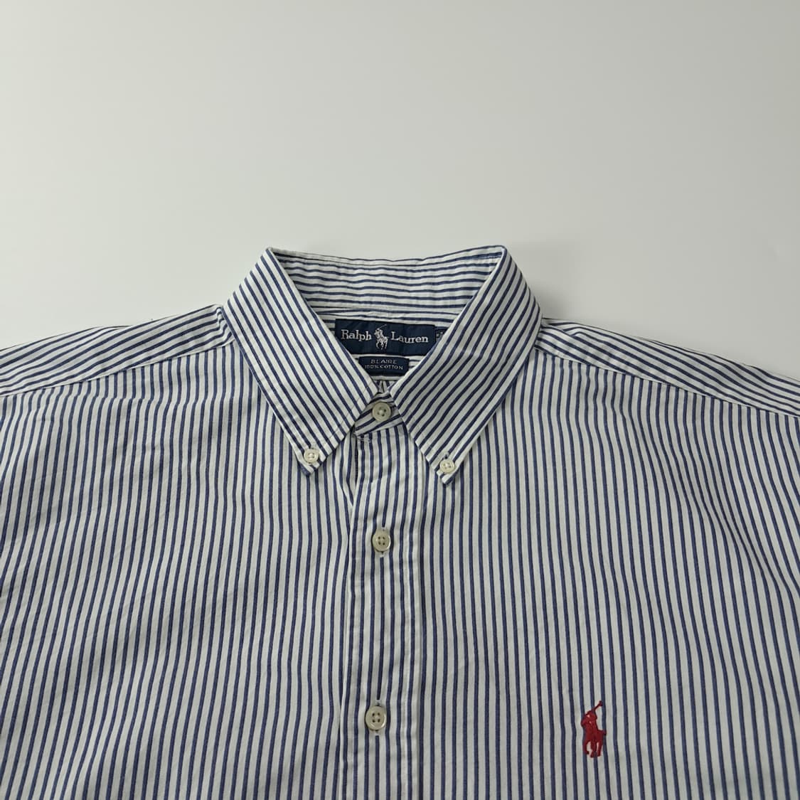 CK324 XL 폴로 90s 워시드네이비 스트라이프 셔츠 남방 상품이미지2