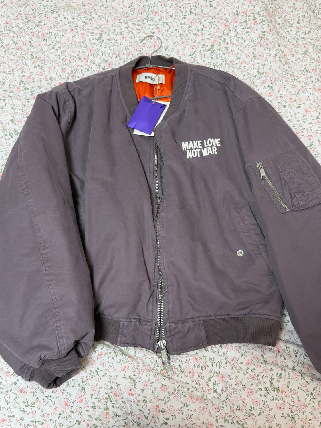 Kyso MA-1 피스심볼 워시드 빈티지 퍼플 상품이미지4