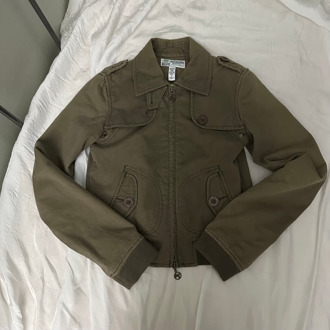 Abercrombie 아베크롬비 투웨이 하이넥 카키 자켓 상품이미지2