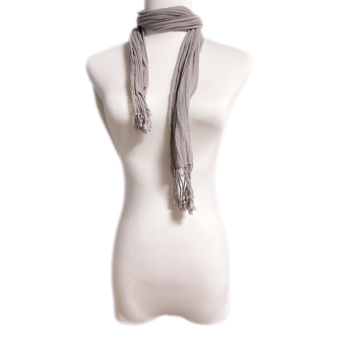 (이체시에눌) 일본 모리걸 데일리 그레이 색감의 태슬 포인트 머플러  상품이미지1