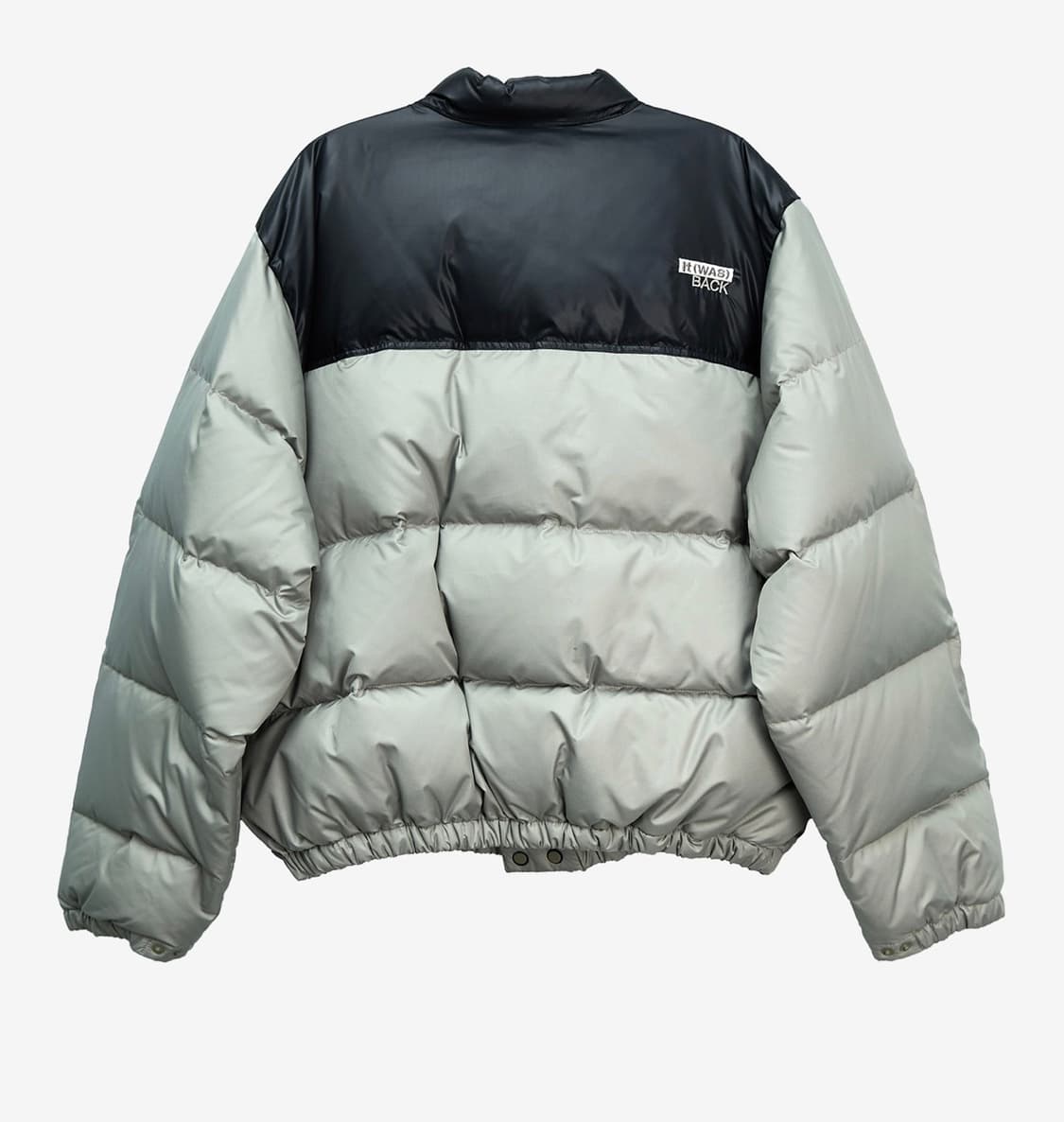 스탠드얼론 오버사이즈 칼라블록다운 푸퍼, 올리브 스몰(S) 상품이미지2