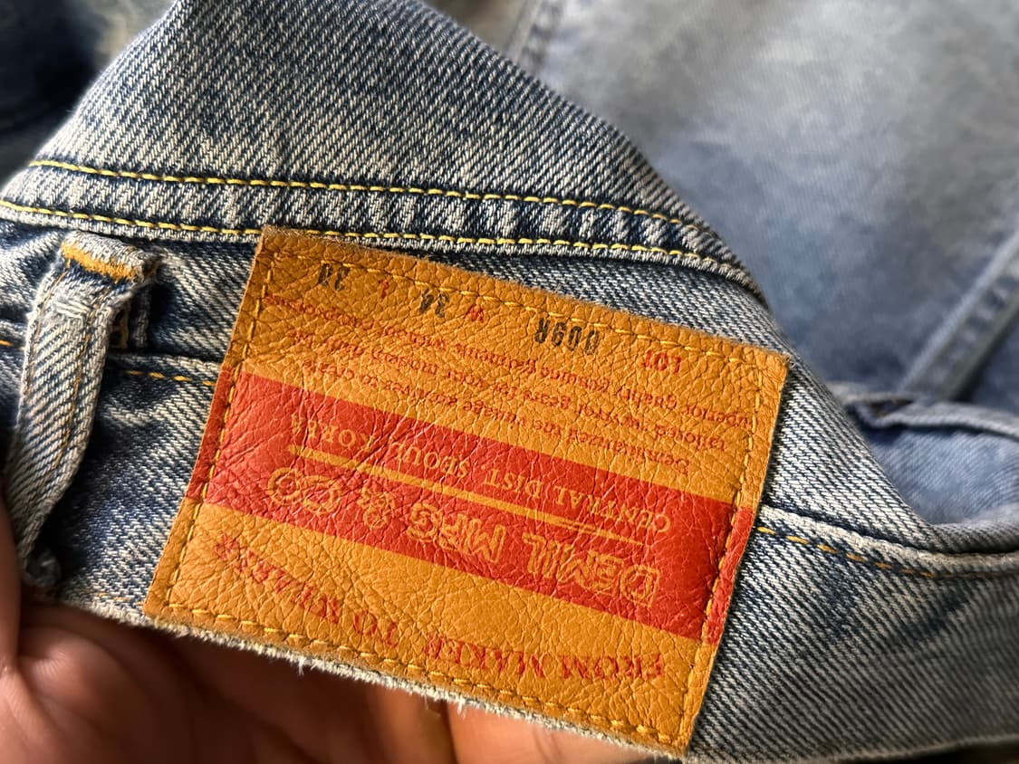 데밀 009R 데님 워싱 청바지 W34 연청 상품이미지5