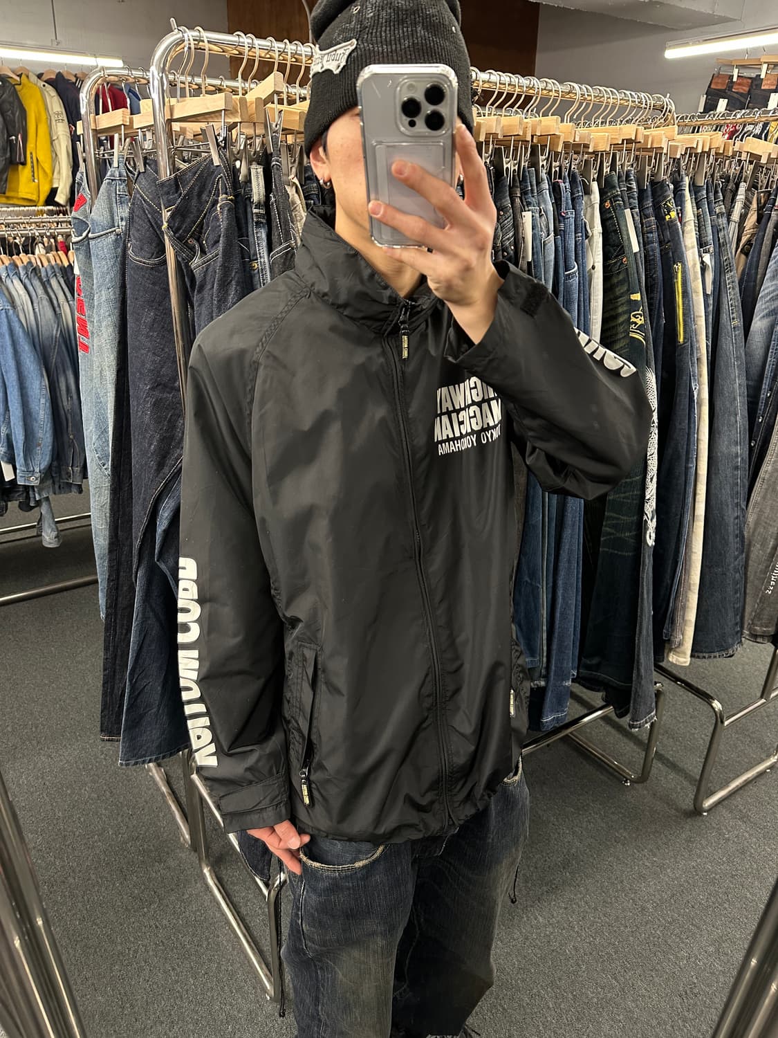 LL) 옐로우콘 후면 로고 프린팅 레이싱 바람막이 상품이미지4