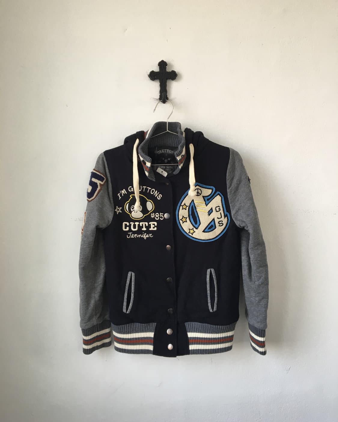 Gluttons patchwork varsity jacket 상품이미지1